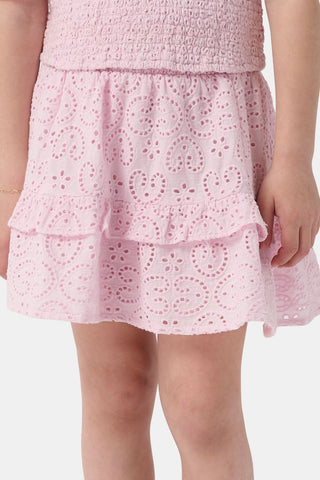 Roller Rabbit Pink Kids Clover Eyelet Emry Skirt