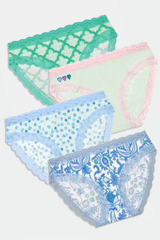 Roller Rabbit Multi Color Classic Core Bikini 4 Pack