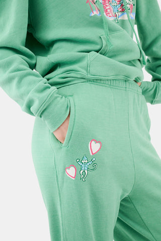 ROLLER RABBIT GREEN COZY CABIN SWEATPANTS