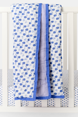 Roller Rabbit Blue Moby Baby Quilt