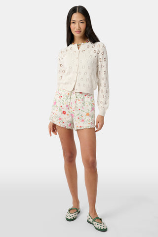 Roller Rabbit Cream Floral Crochet Moxie Cardigan