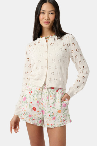 Roller Rabbit Cream Floral Crochet Moxie Cardigan