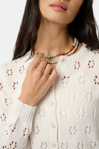 Roller Rabbit Cream Floral Crochet Moxie Cardigan