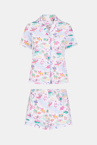 Roller Rabbit Pink Camp RR Polo Pajamas