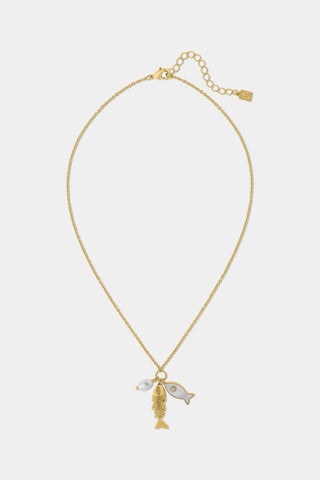 Roller Rabbit Gold/Pearl Albie Necklace