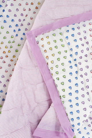 Roller Rabbit Rainbow Disco Hearts Quilt