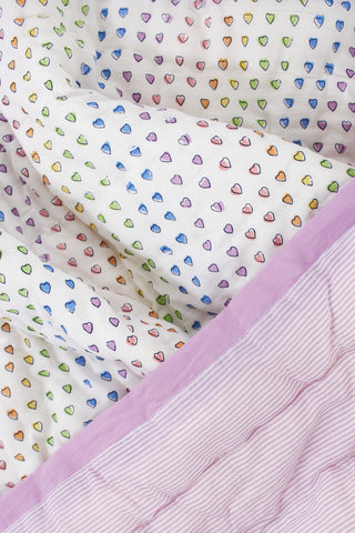 Roller Rabbit Rainbow Disco Hearts Quilt