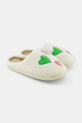 Disco Hearts Fuzzy Slippers