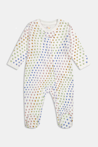 Infant Disco Hearts Zipper Footie