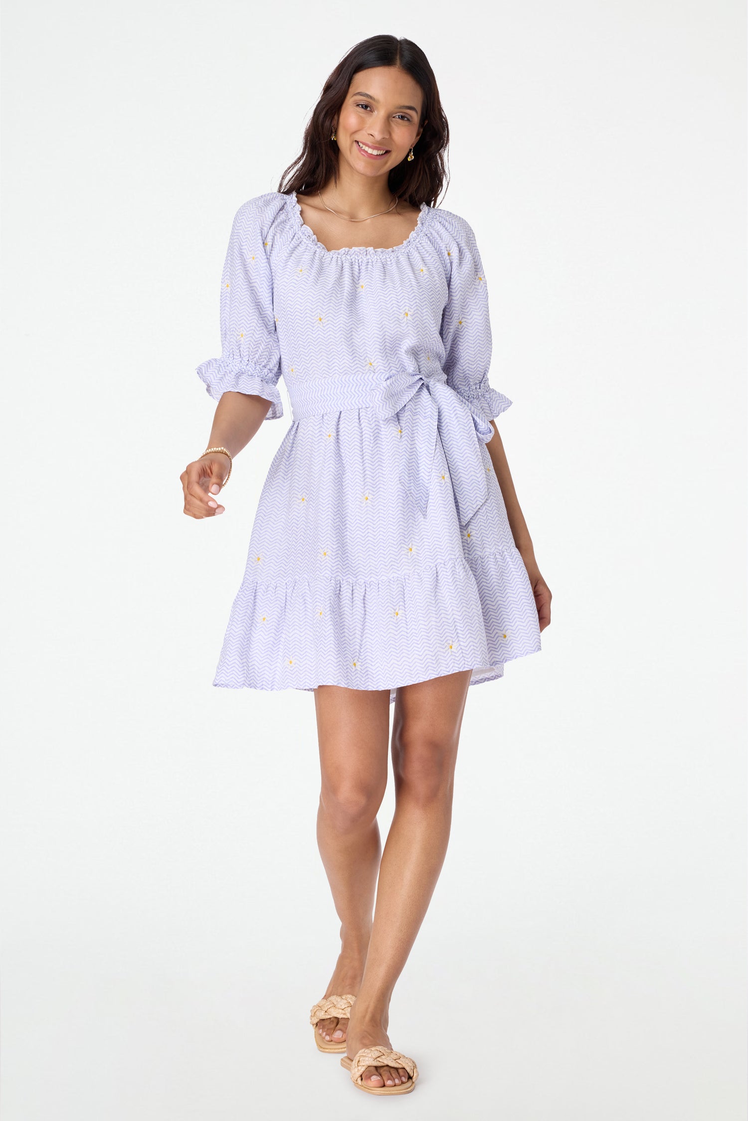 Roller Rabbit Ditsy Daisy Embroidered Miller Dress