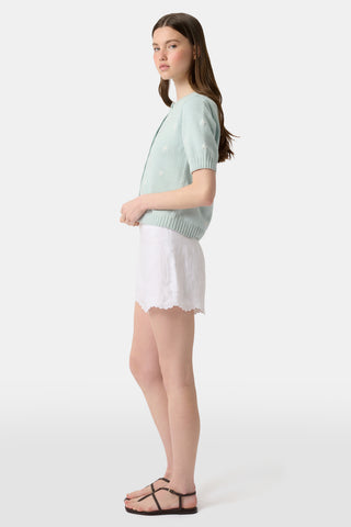 Roller Rabbit White Ditsy Floral Embroidery Jordana Short