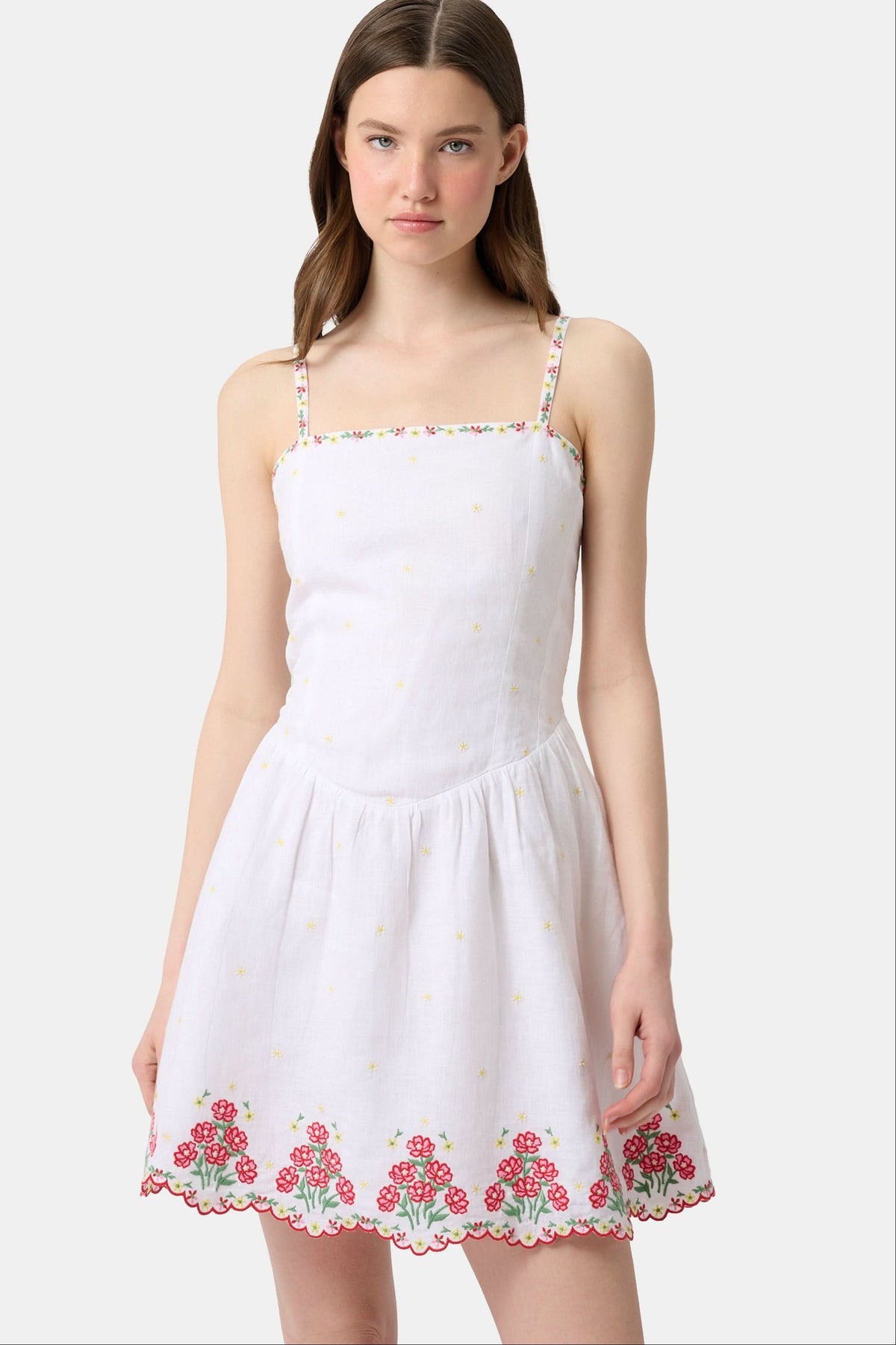 roller rabbit embroidered dress Roberta Roller Rabbit Lucena Embroidered Garnet Floral Midi Dress XL