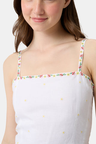 Roller Rabbit Red Ditsy Floral Embroidery Hannah Dress