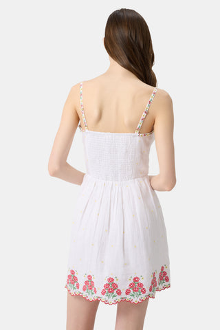 Roller Rabbit Red Ditsy Floral Embroidery Hannah Dress