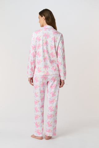 Roller Rabbit Pink Sugar Doily Beaux Long Sleeve Polo Pajamas
