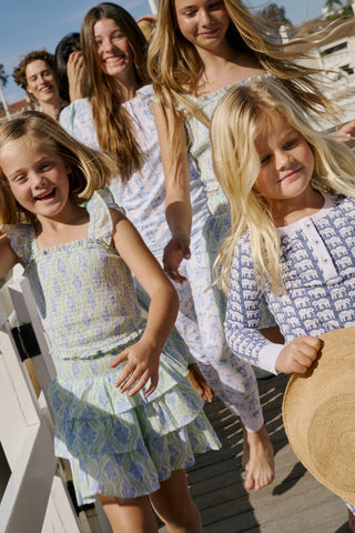 Roller Rabbit Green Kids Zelda Floral Tory Top