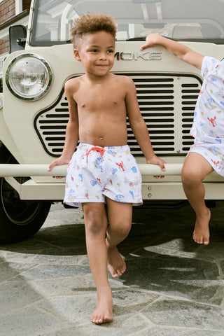 Roller Rabbit Boys Catch Of The Day Shortie Swim Trunk