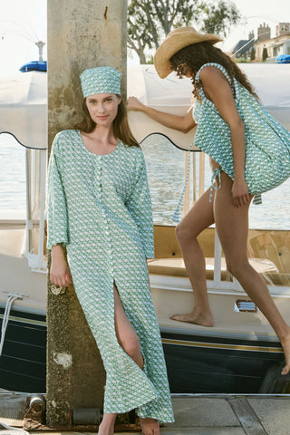 Roller Rabbit Green Cane Anu Long Kurta