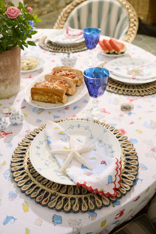 Roller Rabbit Red Catch Of The Day Napkin Set Of 4