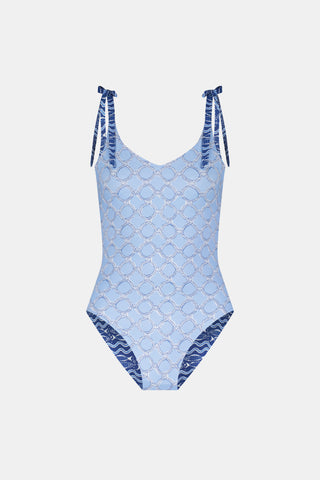 Roller Rabbit Navy Fish Stripe/Ruban Delmar One Piece