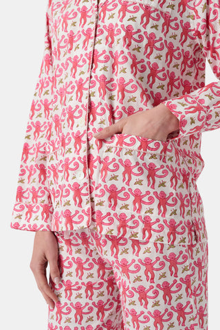 Roller Rabbit Pink Monkey Loungewear