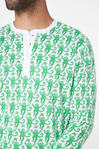 Roller Rabbit Men's Emerald Monkey Spencer Pajamas 