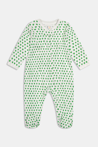 Infant Hearts Zipper Footie