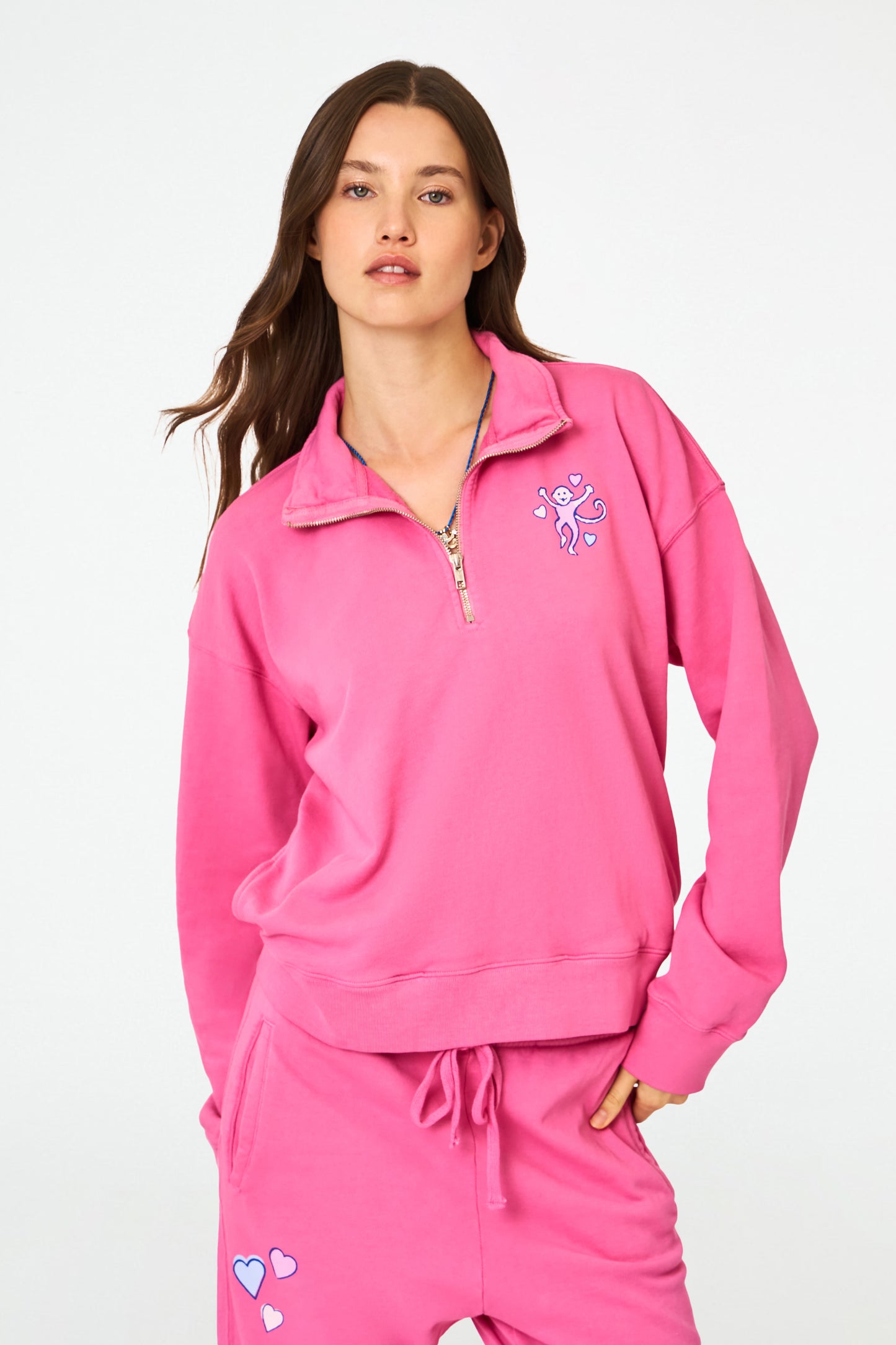Roller Rabbit Berry Monkey Love Sweatshirt  view 3
