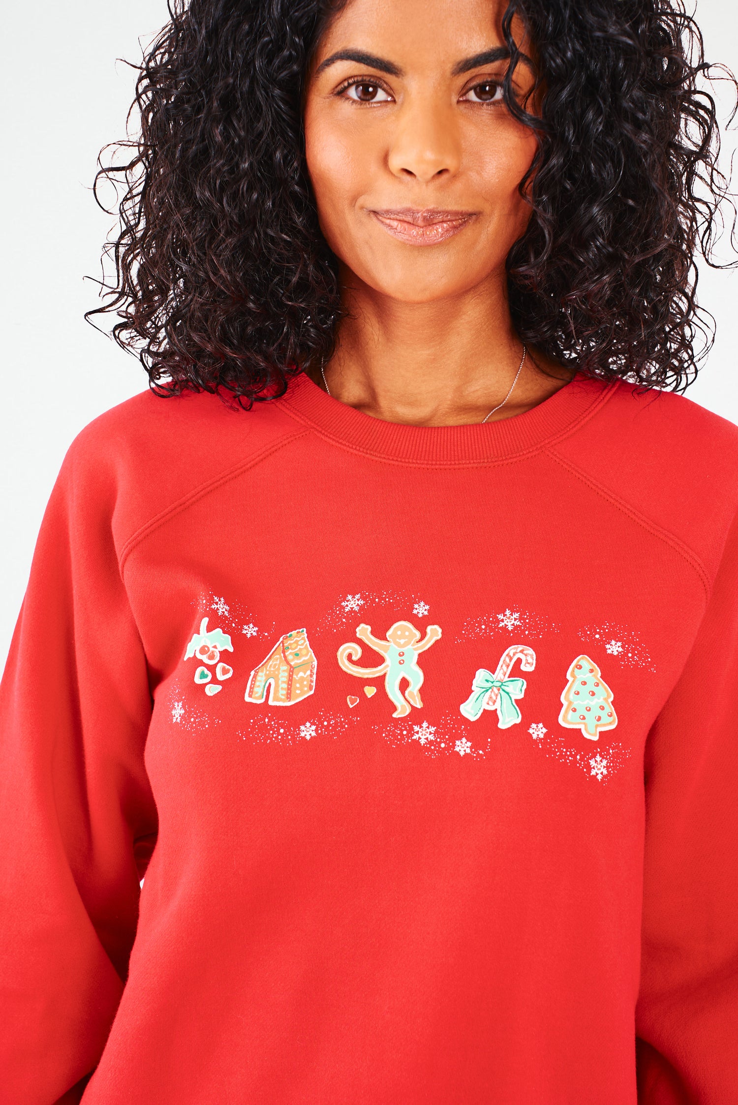 Roller Rabbit Red Womens Gingerbread Party Crewneck