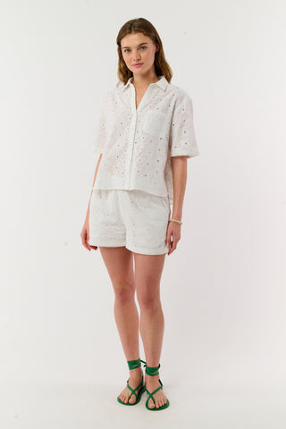 Roller Rabbit White Floral Eyelet Frankie Shirt