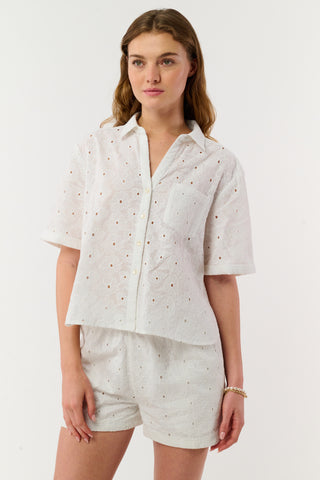 Roller Rabbit White Floral Eyelet Frankie Shirt