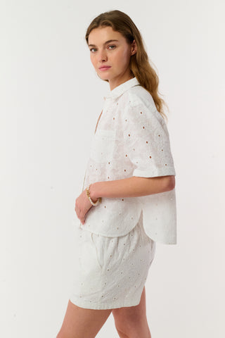 Roller Rabbit White Floral Eyelet Frankie Shirt