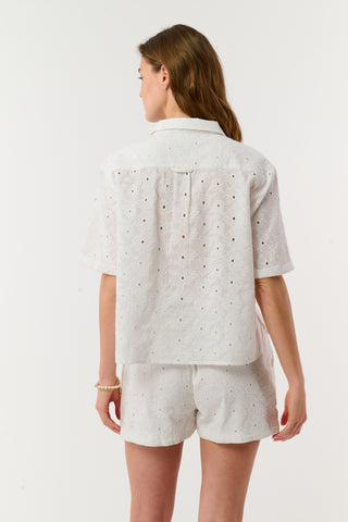 Roller Rabbit White Floral Eyelet Frankie Shirt