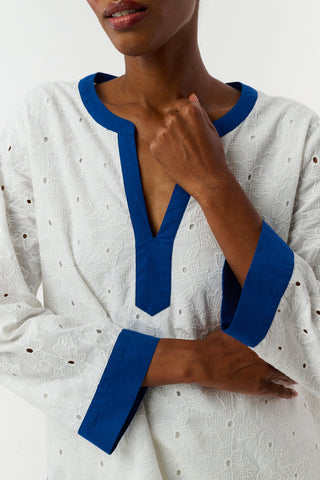 Roller Rabbit Sky Floral Eyelet Harlow Tunic