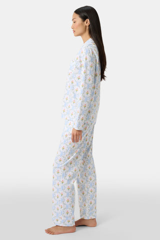 Roller Rabbit x Hill House Floral Monkey Trellis Long Sleeve Polo Pajamas