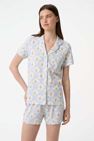 Roller Rabbit x Hill House Floral Monkey Trellis Polo Pajamas