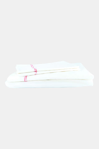 Roller Rabbit Francis Embroidered Pink Sheet Set