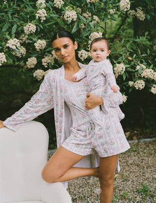 Woman and baby in Roller Rabbit pajamas