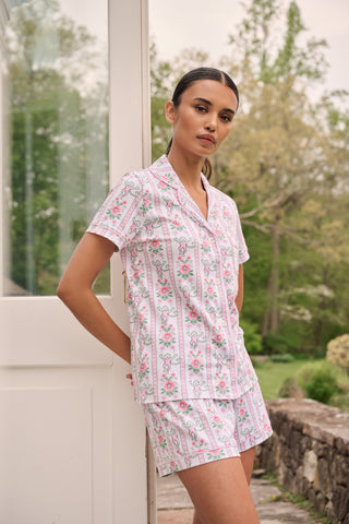 Roller Rabbit x Hill House Monkey Block Stripe Polo Pajamas