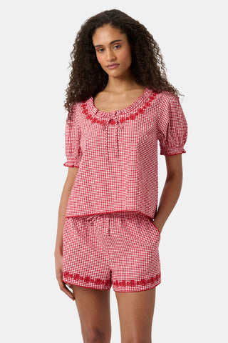 Roller Rabbit Red Gingham Quincy Top