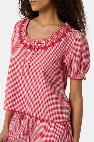 Roller Rabbit Red Gingham Quincy Top