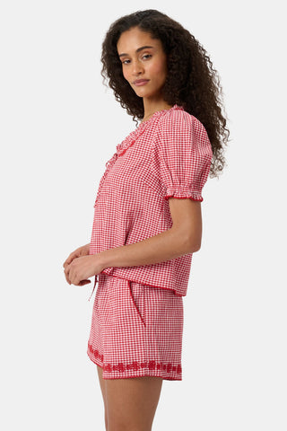 Roller Rabbit Red Gingham Quincy Top