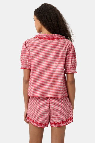 Roller Rabbit Red Gingham Quincy Top