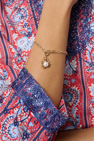 Roller Rabbit Gold Pearl Crab Charm