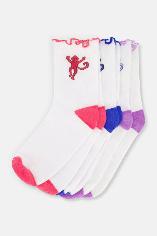 Roller Rabbit Monkey Ruffle Sock Pack