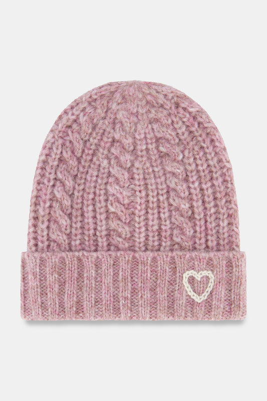 Roller Rabbit Womens Mauve Cable Knit Beanie 