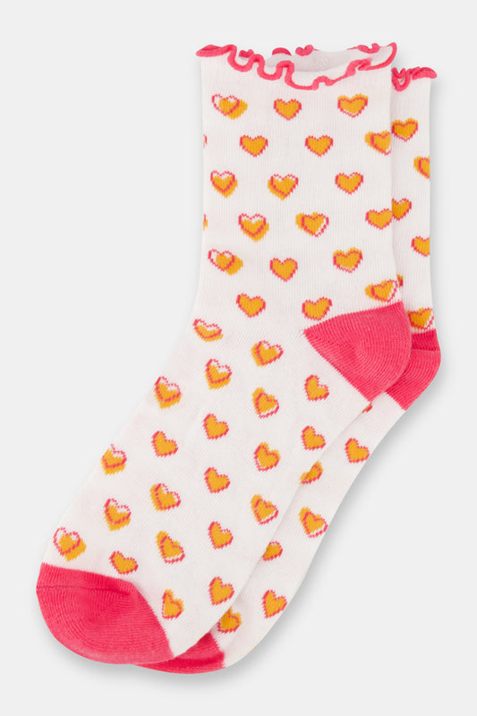Roller Rabbit Pink Hearts Ruffle Sock view 2