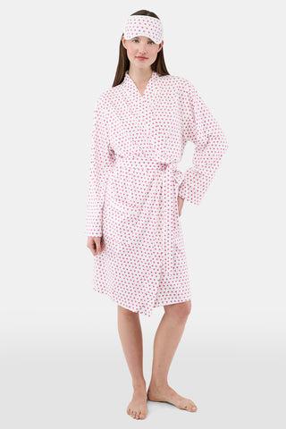 Roller Rabbit Pink Hearts Bundle of Love Robe & Face Mask