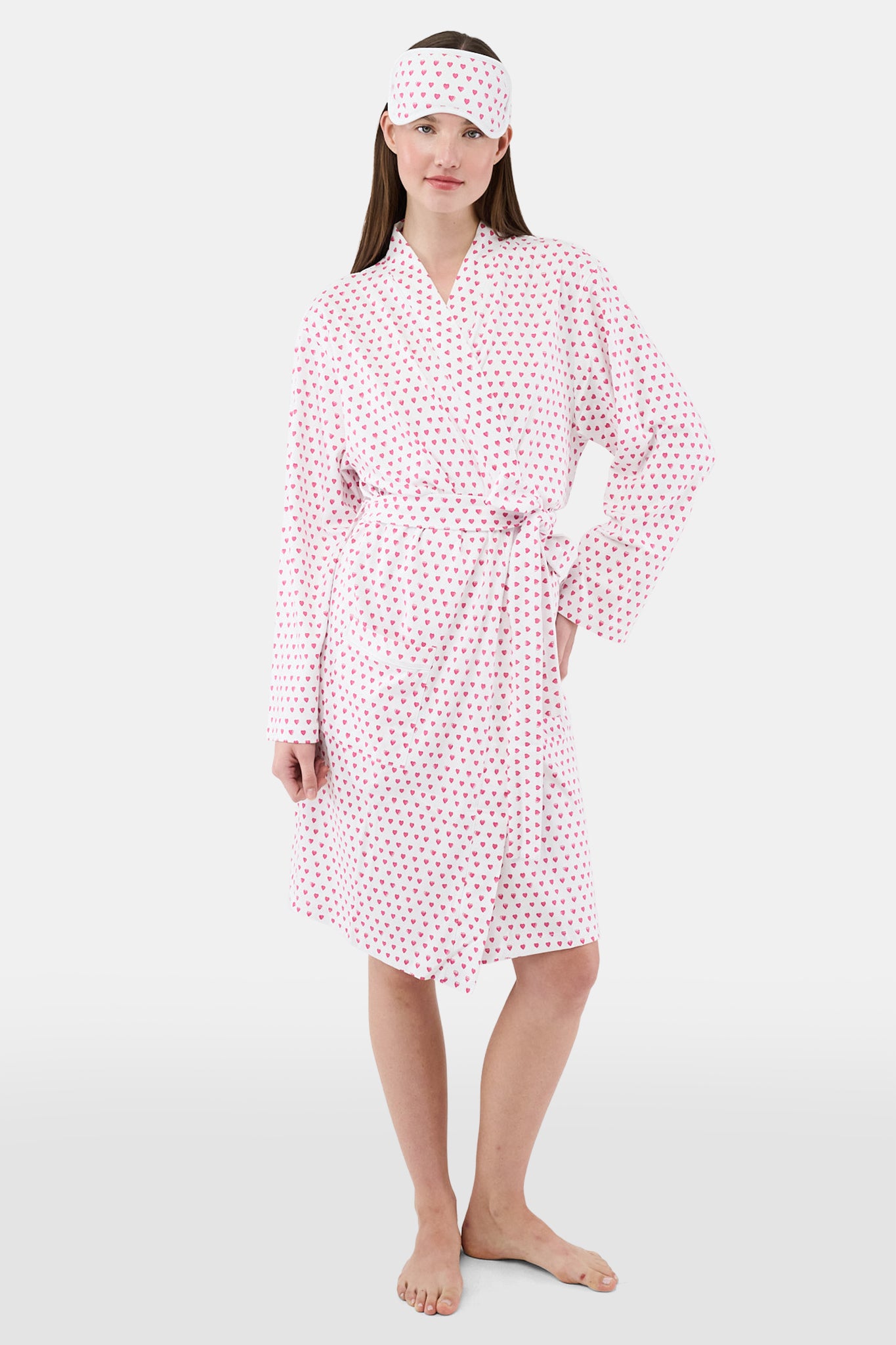 Roller Rabbit Pink Hearts Bundle of Love Robe & Face Mask  view 3