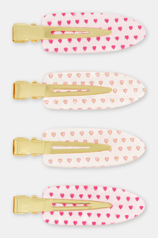 Roller Rabbit Orange/Pink Hearts Makeup Clips view 2